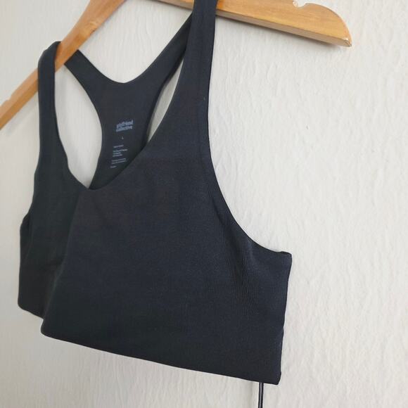 Girlfriend Collective FLOAT V-Neck Racerback Sports Bra Midnight Black Large NWT - Picture 8 of 13
